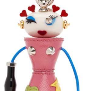 Stunning Prada Pink Nana Female Robot Keychain